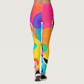 子犬鮮やかのアートワーク レギンス (裏面)