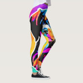 子犬鮮やかのアートワーク レギンス (右)