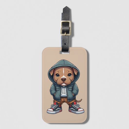 子犬1 ラゲッジタグ (正面縦)