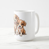 子犬2匹 コーヒーマグ コーヒーマグカップ (正面右)