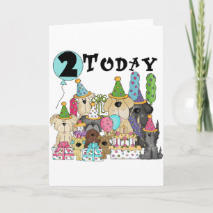 子犬2nd誕生日バッシュTシャツとギフト カード