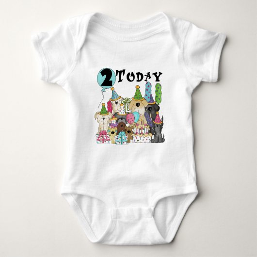 子犬2nd誕生日バッシュTシャツとギフト ベビーボディスーツ (正面)