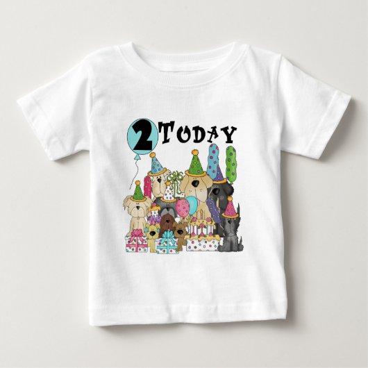 子犬2nd誕生日バッシュTシャツとギフト ベビーTシャツ (正面)