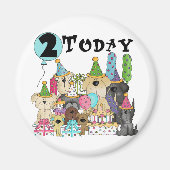 子犬2nd誕生日バッシュTシャツとギフト マグネット (正面)