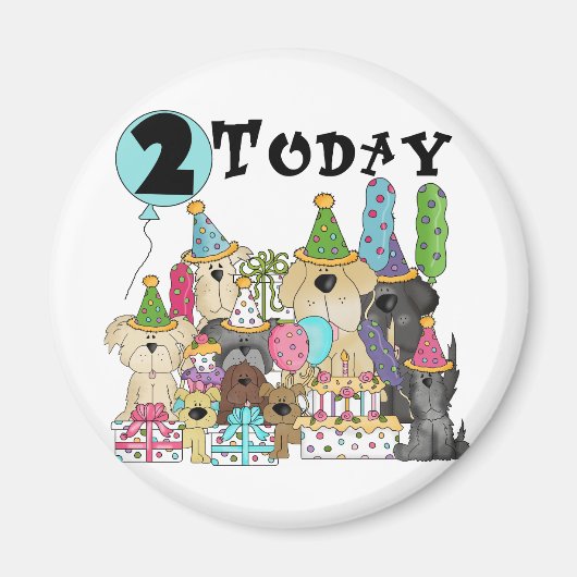 子犬2nd誕生日バッシュTシャツとギフト マグネット (正面)