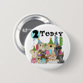 子犬2nd誕生日バッシュTシャツとギフト 缶バッジ (正面&裏面)