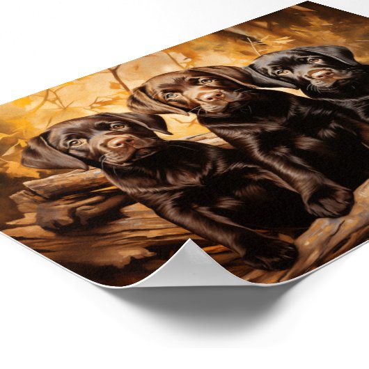 子犬3頭 ポスター (角)