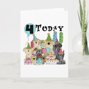 子犬4th誕生日バッシュTシャツとギフト カード