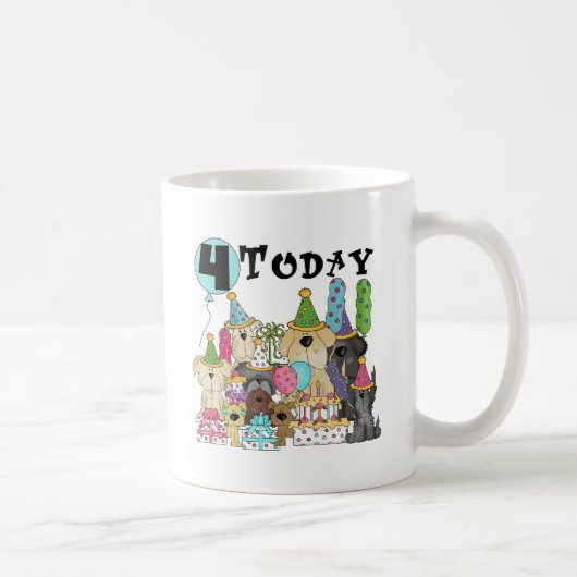 子犬4th誕生日バッシュTシャツとギフト コーヒーマグカップ (右)
