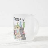 子犬4th誕生日バッシュTシャツとギフト フロストグラスマグカップ (正面右)