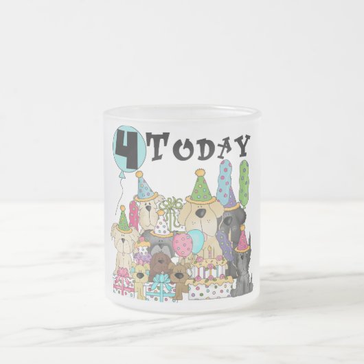 子犬4th誕生日バッシュTシャツとギフト フロストグラスマグカップ (中央)