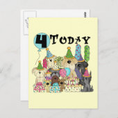 子犬4th誕生日バッシュTシャツとギフト ポストカード (正面/裏面)