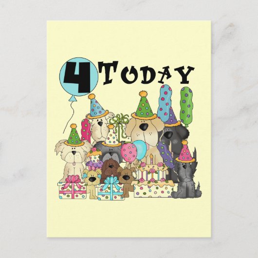 子犬4th誕生日バッシュTシャツとギフト ポストカード (正面)