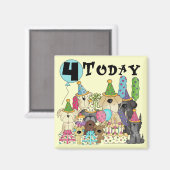 子犬4th誕生日バッシュTシャツとギフト マグネット (正面/裏面)