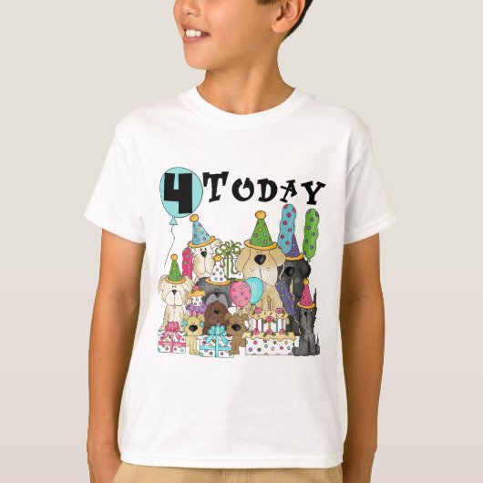 子犬4th誕生日バッシュTシャツとギフト Tシャツ (正面)
