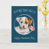 子犬 |あなたは完璧！ |バレンタインデー カード (黄色い花)