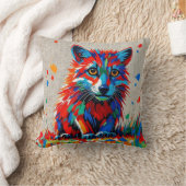 子犬 エクスプレッシブ アブストラクト アニマル アート デザイン クッション (ブランケット)