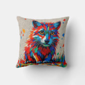 子犬 エクスプレッシブ アブストラクト アニマル アート デザイン クッション (裏面)