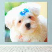 子犬 キャンバスプリント (インサイチュ (ウッドフロア))