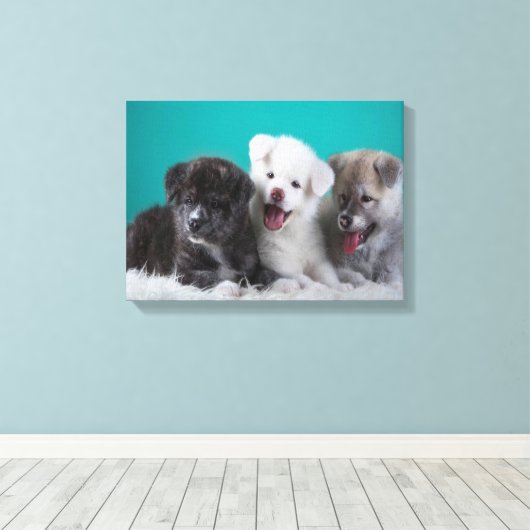 子犬 キャンバスプリント (インサイチュ (ウッドフロア))
