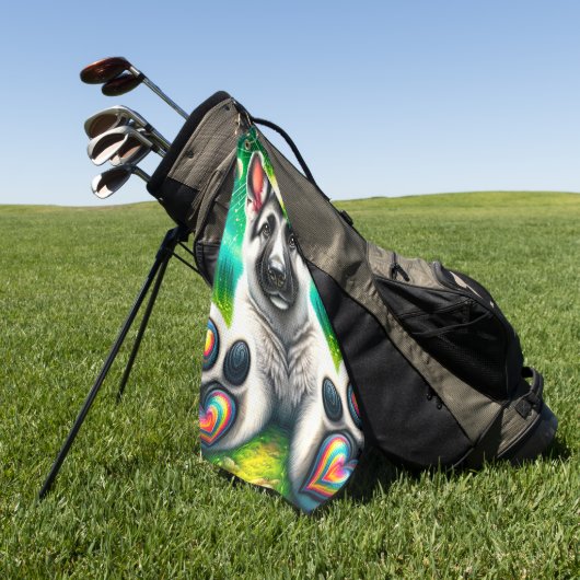 子犬 ゴルフタオル (グリーン)