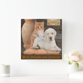 子犬 スクエア壁時計 (ホーム)