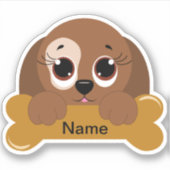 子犬 ダイカット ステッカー シール (正面)