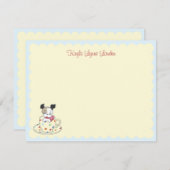 子犬 ティーカップ | 子供の名前入りのステーショナリー ノートカード (正面/裏面)