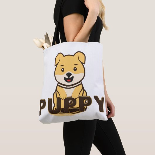 子犬 トートバッグ (クローズアップ)
