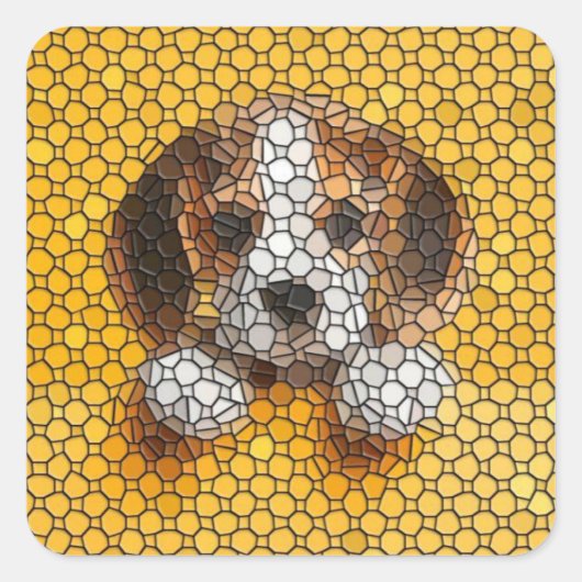 子犬, ビーグル, 動物 スクエアシール (正面)