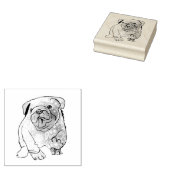 子犬、フランスのブルドッグ、ブルドッグ犬ウッドアートスタンプ ラバースタンプ (押印)
