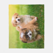 子犬 フリースブランケット (正面)