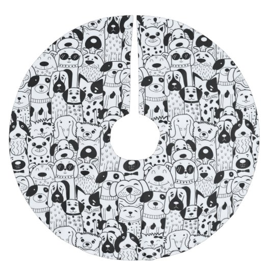 子犬 ブラッシュドポリエステルツリースカート (正面)