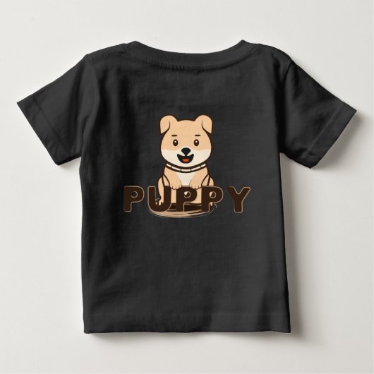 子犬 ベビーTシャツ (裏面)
