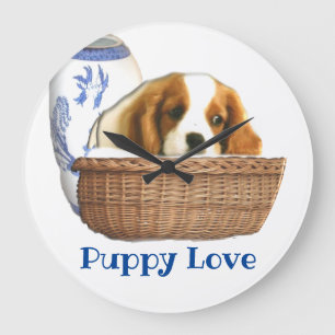 子犬 ラージ壁時計