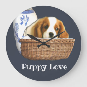 子犬 ラージ壁時計