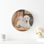 子犬 ラージ壁時計 (ホーム)