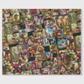 子犬、子猫、テディベア ラッピングペーパー (フラット)