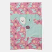 子犬、星、花 キッチンタオル (縦)