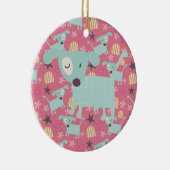 子犬、星、花 セラミックオーナメント (右)