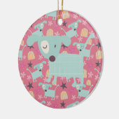 子犬、星、花 セラミックオーナメント (左)