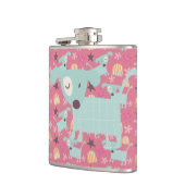 子犬、星、花 フラスク (左)