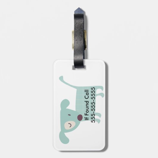 子犬、星、花 ラゲッジタグ (裏面縦)