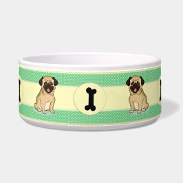 子犬、骨、水玉模様 ボウル