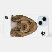 子犬 iPhone 15ケース (裏面横)