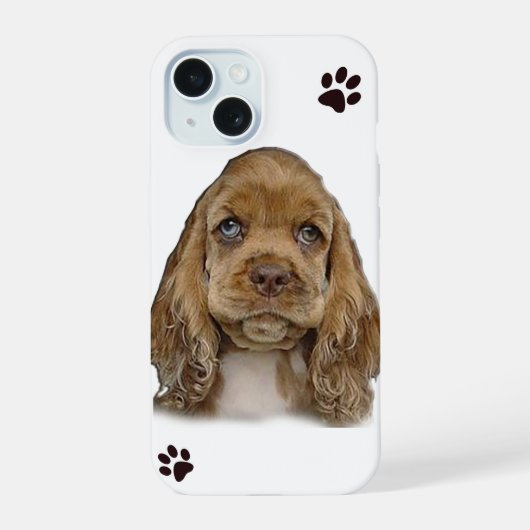 子犬 iPhone 15ケース (裏面)