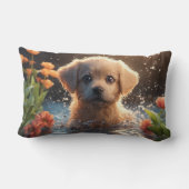 子犬 – Lumbar Pillow 13" x 21" ランバークッション (裏面)
