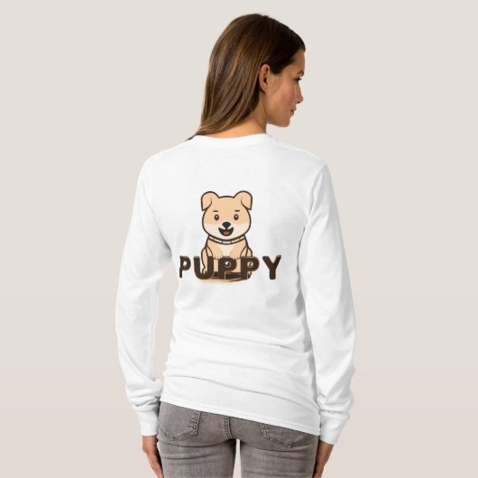 子犬 Tシャツ (裏面フル)