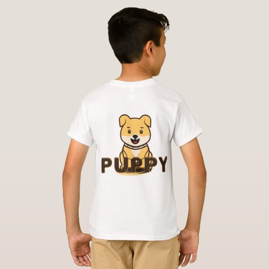 子犬 Tシャツ (裏面フル)