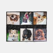 子犬Instagram写真 フリースブランケット (正面(横))